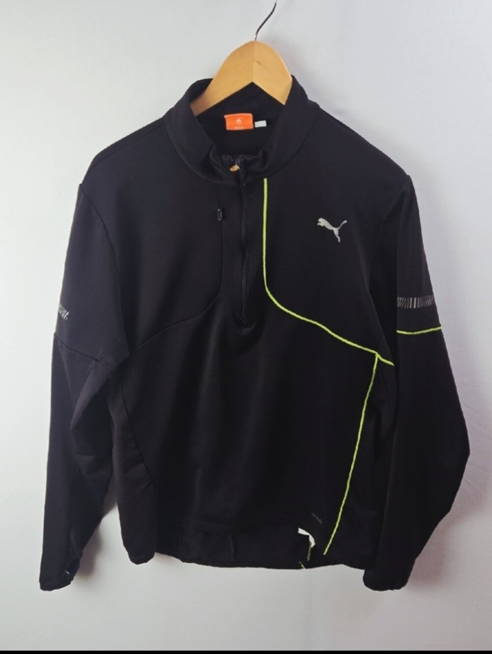 Puma Dry Cell Longsleeve Performance Black Green Pullover Sz M Athletics